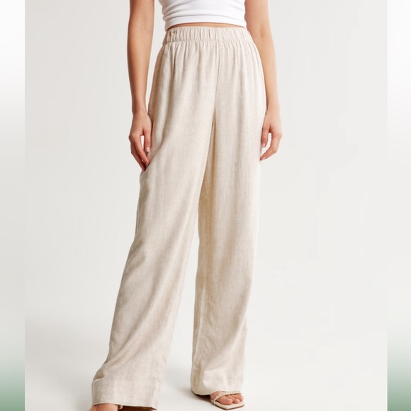 Abercrombie & Fitch Pants - Abercrombie & Fitch Linen-Blend Pull-On Pant